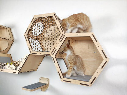 Sturdy cat steps for wall, ideal for large cats