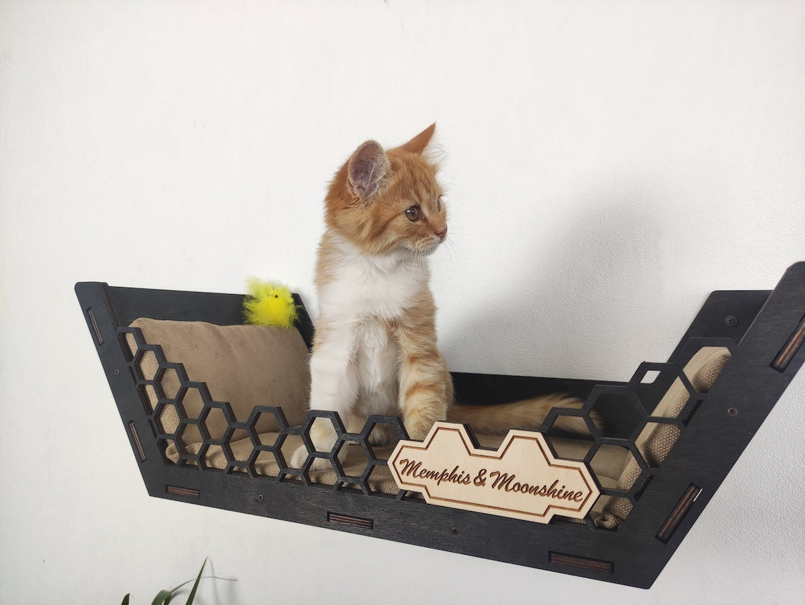 Eco-friendly cat climbing wall made from sustainable materials