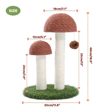 Pejam Mushroom Shaped Natural Sisal Cat Scratcher