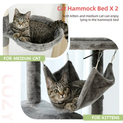 Pejam Adjustable 5-Tier Floor to Ceiling Large Hammock Cat Tower