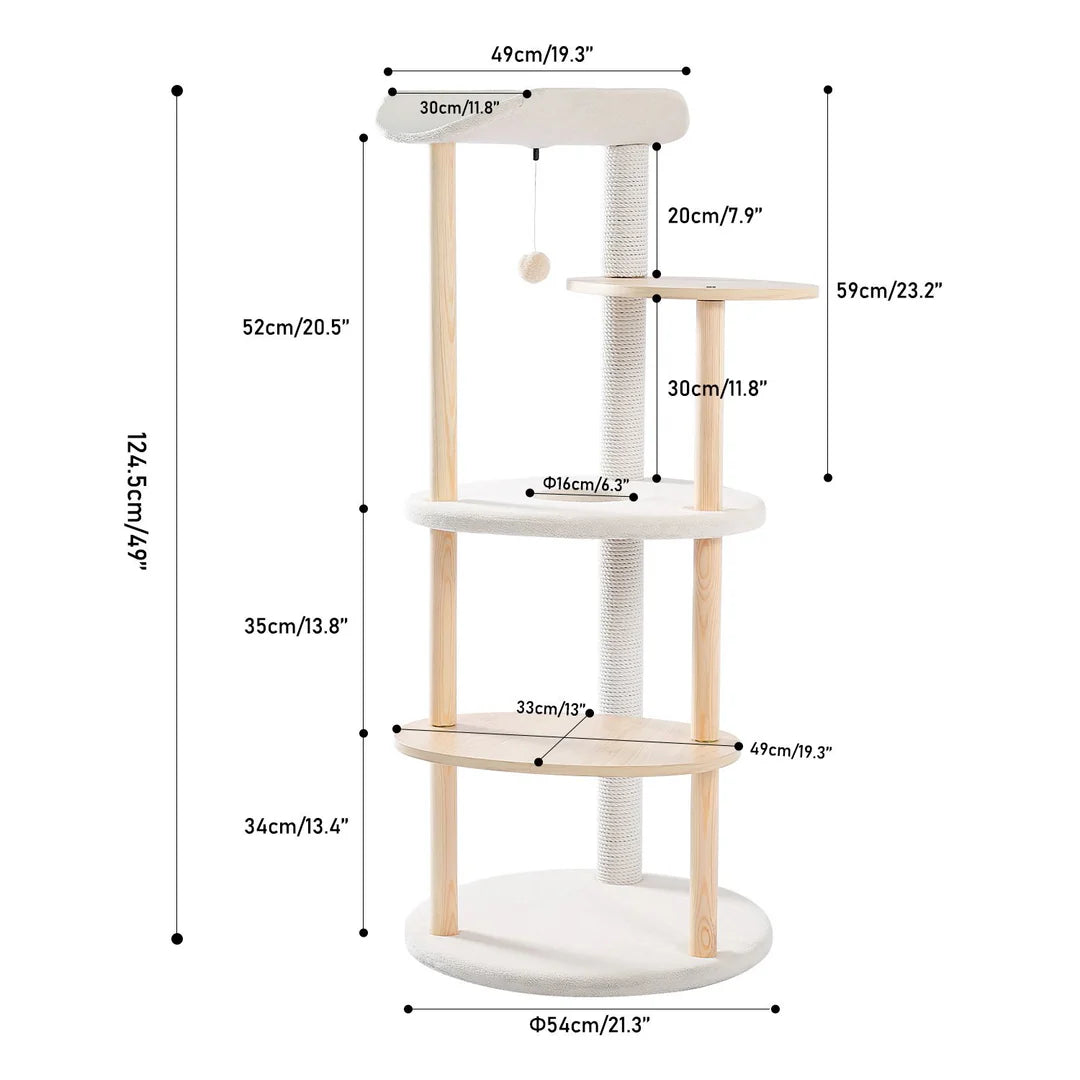 Pejam overlooking Wooden 5-Level Indoor Cat Tower