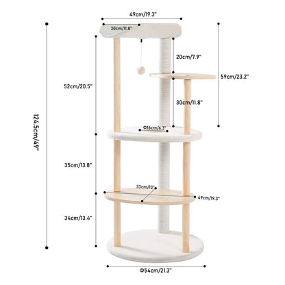 Pejam overlooking Wooden 5-Level Indoor Cat Tower